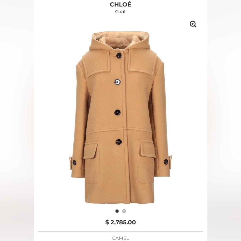 Chloe coat virgin wool mohair wool camel color Sz 42 - Picture 3 of 14